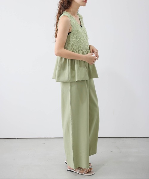 AMELY(エミリー)の「フラワージャガード オールインワン(つなぎ/オールインワン・レディース・ブラック/ブラウン/グリーン・M/L)」の12枚目の写真