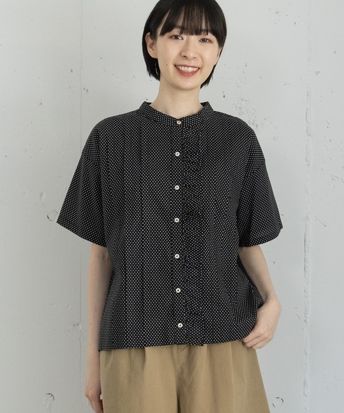 POU DOU DOU(プードゥドゥ)の「布帛使いフリルデザイントップス(Tシャツ/カットソー・レディース・オフホワイト/ネイビー/ブラック・3)」の3枚目の写真