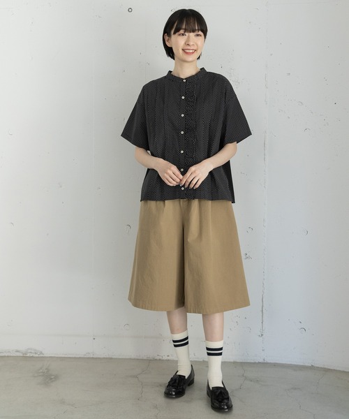 POU DOU DOU(プードゥドゥ)の「布帛使いフリルデザイントップス(Tシャツ/カットソー・レディース・オフホワイト/ネイビー/ブラック・3)」の20枚目の写真