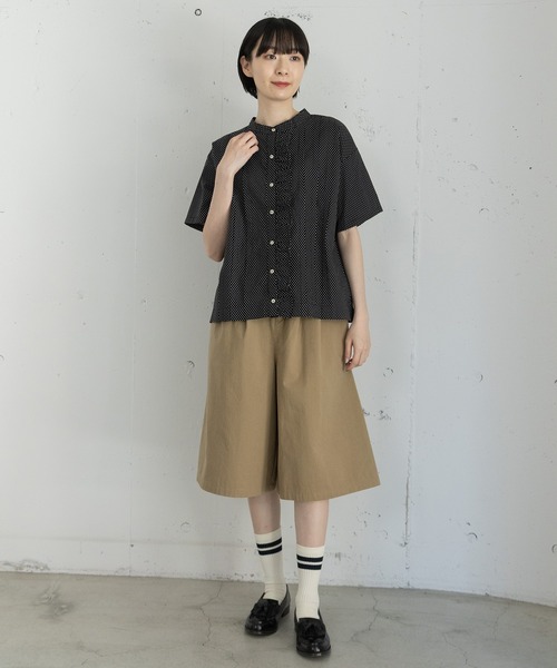 POU DOU DOU(プードゥドゥ)の「布帛使いフリルデザイントップス(Tシャツ/カットソー・レディース・オフホワイト/ネイビー/ブラック・3)」の21枚目の写真
