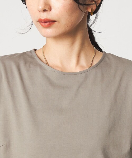 green label relaxing(グリーンレーベルリラクシング)の「シアー コンビ 5分袖 プルオーバー カットソー(Tシャツ/カットソー・レディース・ホワイト/オリーブ/ブラック・FREE)」の19枚目の写真