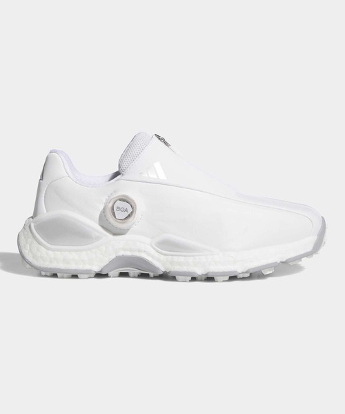 adidas(アディダス)の「コードカオス 27 ボア スパイクレス ゴルフシューズ / CODECHAOS 27 BOA SPIKELESS GOLF SHOES【adidas Golf/アディダスゴルフ】(スニーカー・レディース・ホワイト×シルバー・22.5cm/23.5cm/24.5cm/25.5cm/23.0cm/24.0cm/25.0cm/26.0cm/22.0cm)」の1枚目の写真