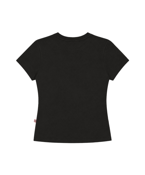 S'EST(エスイーエスティー)の「Eyelet Tab-Detail Slim Fit T-shirts Black(Tシャツ/カットソー・レディース・ブラック・SMALL)」の2枚目の写真