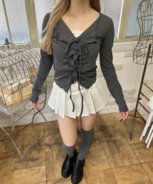 PHILLY(フィリー)の「ギャザーメロウ長袖トップス(Tシャツ/カットソー・レディース・グレー/ホワイト/ブラック・FREE)」の22枚目の写真