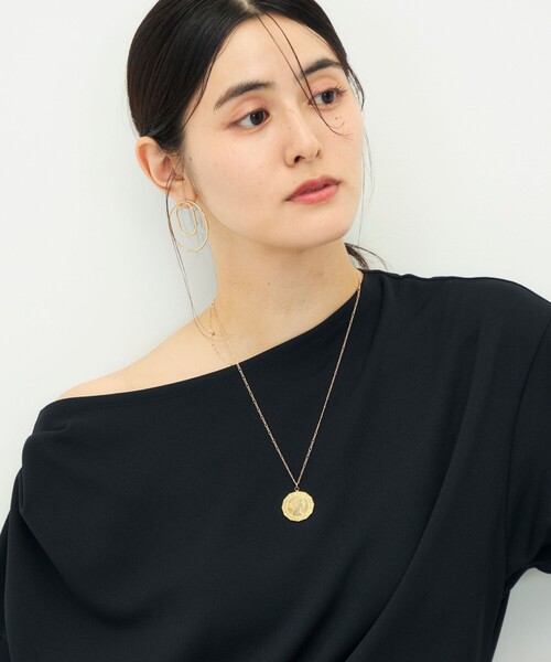 NOLLEY’S Sophi(ノーリーズソフィ)の「【BECシリーズ】《セットアップ対応》ウォッシャブルライトダンボールジョーゼット2WAYプルオーバー(Tシャツ/カットソー・レディース・ブラック/カーキ/ダークブラウン・38)」の2枚目の写真