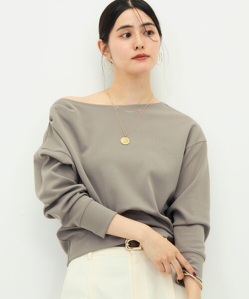 NOLLEY’S Sophi(ノーリーズソフィ)の「【BECシリーズ】《セットアップ対応》ウォッシャブルライトダンボールジョーゼット2WAYプルオーバー(Tシャツ/カットソー・レディース・ブラック/カーキ/ダークブラウン・38)」の9枚目の写真