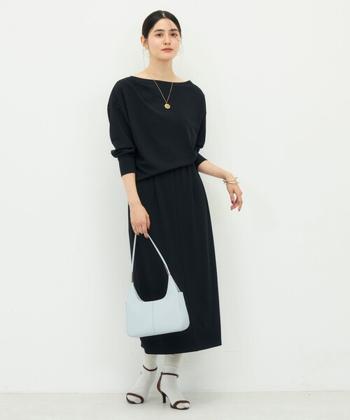 NOLLEY’S Sophi(ノーリーズソフィ)の「【BECシリーズ】《セットアップ対応》ウォッシャブルライトダンボールジョーゼット2WAYプルオーバー(Tシャツ/カットソー・レディース・ブラック/カーキ/ダークブラウン・38)」の21枚目の写真