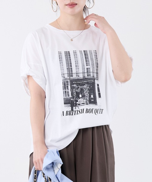 MICA&DEAL(マイカ&ディール)の「フォトプリントハーフスリーブTシャツ(Tシャツ/カットソー・レディース・ブラウン/ホワイト・FREE)」の12枚目の写真