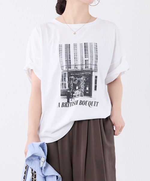 MICA&DEAL(マイカ&ディール)の「フォトプリントハーフスリーブTシャツ(Tシャツ/カットソー・レディース・ブラウン/ホワイト・FREE)」の13枚目の写真