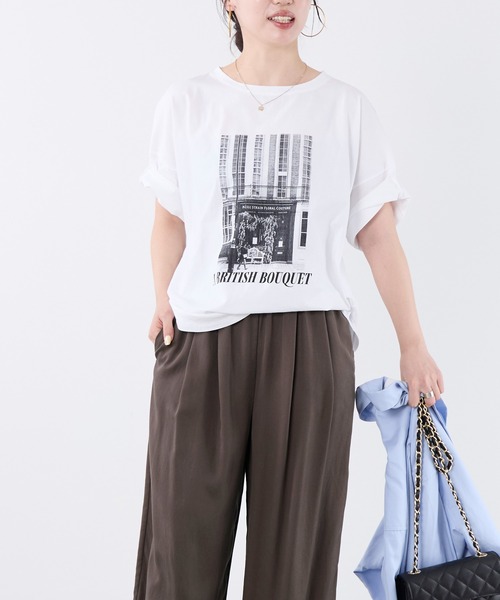 MICA&DEAL(マイカ&ディール)の「フォトプリントハーフスリーブTシャツ(Tシャツ/カットソー・レディース・ブラウン/ホワイト・FREE)」の14枚目の写真