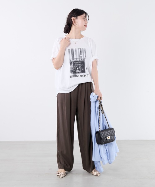 MICA&DEAL(マイカ&ディール)の「フォトプリントハーフスリーブTシャツ(Tシャツ/カットソー・レディース・ブラウン/ホワイト・FREE)」の20枚目の写真