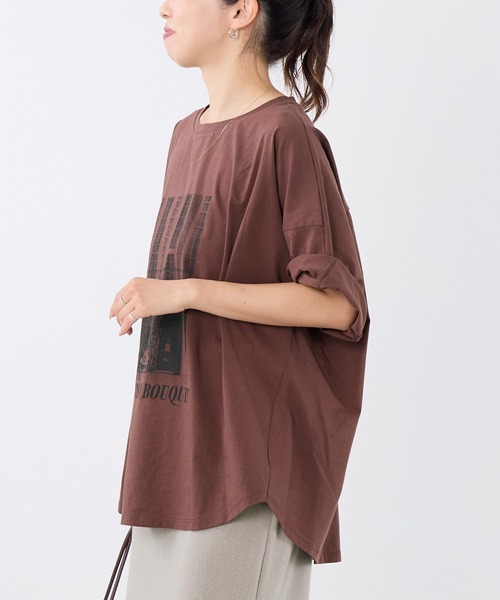 MICA&DEAL(マイカ&ディール)の「フォトプリントハーフスリーブTシャツ(Tシャツ/カットソー・レディース・ブラウン/ホワイト・FREE)」の5枚目の写真