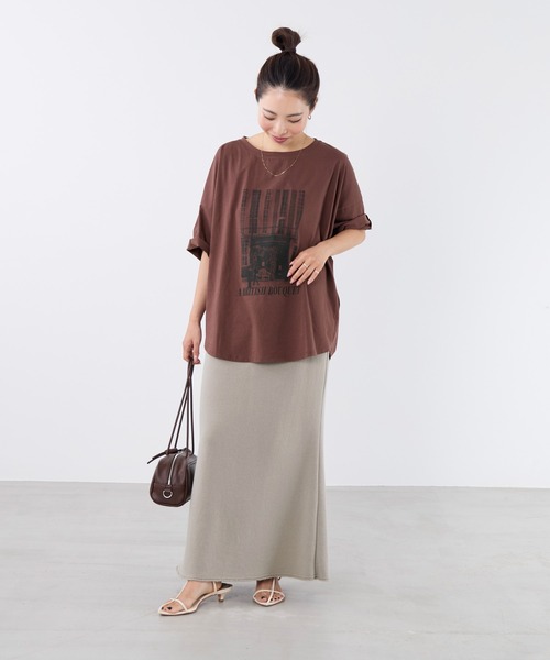 MICA&DEAL(マイカ&ディール)の「フォトプリントハーフスリーブTシャツ(Tシャツ/カットソー・レディース・ブラウン/ホワイト・FREE)」の9枚目の写真