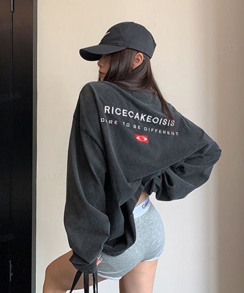 Dalfwin(ダールフィン)の「RICECAKE刺繍バックロゴウォッシュ加工長袖Tシャツ(Tシャツ/カットソー・レディース・ブラック/ブルー・FREE)」の7枚目の写真