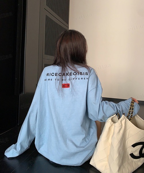 Dalfwin(ダールフィン)の「RICECAKE刺繍バックロゴウォッシュ加工長袖Tシャツ(Tシャツ/カットソー・レディース・ブラック/ブルー・FREE)」の11枚目の写真