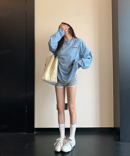Dalfwin(ダールフィン)の「RICECAKE刺繍バックロゴウォッシュ加工長袖Tシャツ(Tシャツ/カットソー・レディース・ブラック/ブルー・FREE)」の15枚目の写真