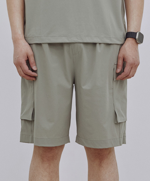 ADHOC(アドホック)の「男性ナイロンフルバンディングカーゴポケット5部パンツ (カーキ) (HA4SP11-65)(その他パンツ・メンズ・その他・71/76)」の1枚目の写真