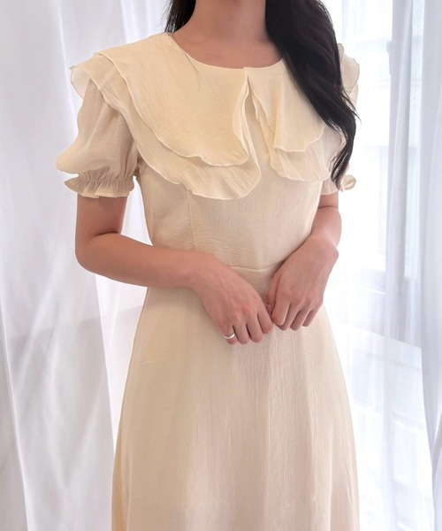 merrylatte(メリーラテ)の「パフスリーブロングワンピース(ワンピース・レディース・アイボリー・SMALL)」の4枚目の写真