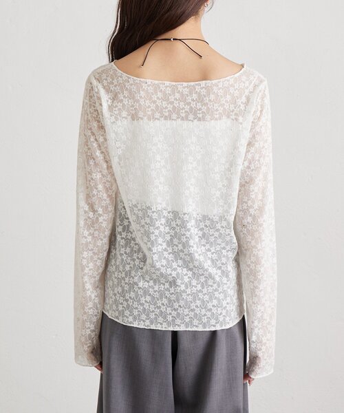 mystic(ミスティック)の「【レイヤードスタイルにも】26AWシャイニーレースロンT(Tシャツ/カットソー・レディース・ブラック/オフホワイト・FREE)」の11枚目の写真