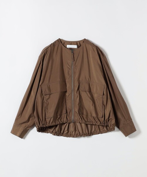 quaranciel（カランシエル）の「quaranciel:〈防水/防風/洗濯機可能〉LIMONTA EAST ノーカラー ドロスト ブルゾン（ブルゾン・レディース・ブラウン/ネイビー・ONE SIZE）」の7枚目の写真