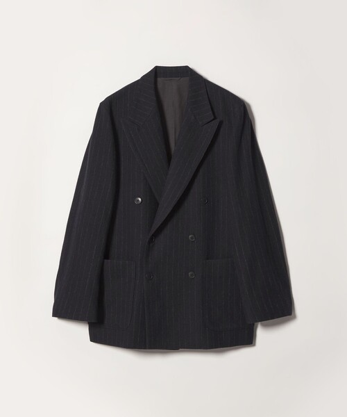Steven Alan(スティーブンアラン)の「<Steven Alan> ブラッシュド フランネル ダブルブレステッド 6B ジャケット(テーラードジャケット・メンズ・ネイビー/ダークブラウン・XL/L/M/S)」の2枚目の写真