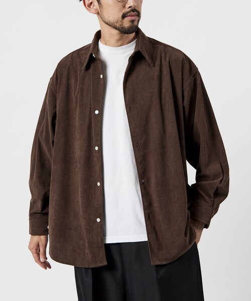 FREAK'S STORE（フリークスストア）の「限定展開 Relax Fit リラックスフィット コーデュロイ レギュラーカラー シャツ（シャツ/ブラウス・メンズ・チャコールグレー/ブラック/ブラウン/オリーブ/ベージュ/ナチュラル・SMALL/LARGE/MEDIUM）」の11枚目の写真