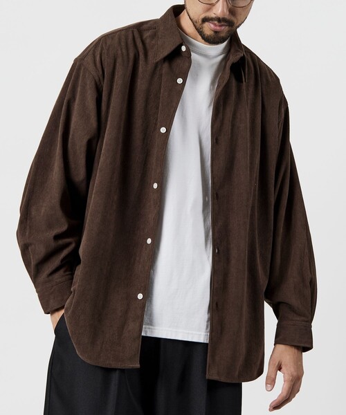 FREAK'S STORE（フリークスストア）の「限定展開 Relax Fit リラックスフィット コーデュロイ レギュラーカラー シャツ（シャツ/ブラウス・メンズ・チャコールグレー/ブラック/ブラウン/オリーブ/ベージュ/ナチュラル・SMALL/LARGE/MEDIUM）」の12枚目の写真