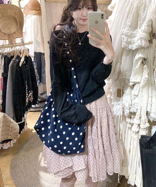Vipoa(ヴィポア)の「Fluffy dot pattern skirt(スカート・レディース・ピンク・FREE)」の10枚目の写真