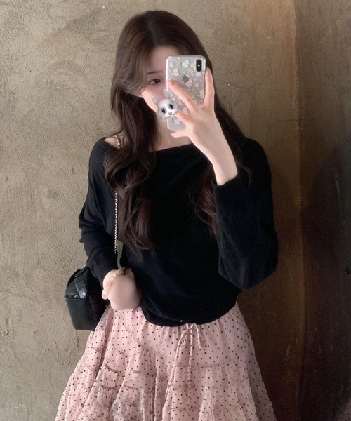 Vipoa(ヴィポア)の「Fluffy dot pattern skirt(スカート・レディース・ピンク・FREE)」の7枚目の写真