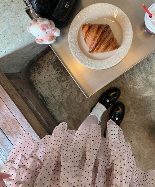Vipoa(ヴィポア)の「Fluffy dot pattern skirt(スカート・レディース・ピンク・FREE)」の20枚目の写真