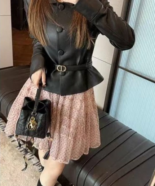 Vipoa(ヴィポア)の「Fluffy dot pattern skirt(スカート・レディース・ピンク・FREE)」の2枚目の写真