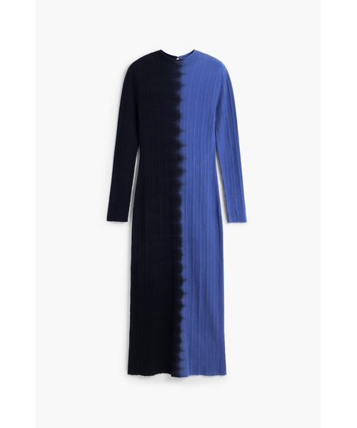 Desigual(デシグアル)の「Two-tone color block knit maxi dress / ツートーンカラーブロックニットマキシドレス(ワンピース・レディース・ブルー・XS/S/M/L/XL)」の1枚目の写真