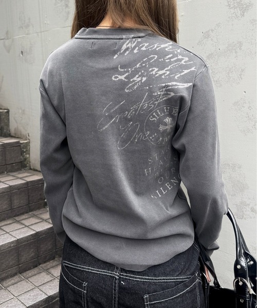 lilful（リルフル）の「【26年秋冬新作】スパンリブ加工 チェーンプリントロンT（Tシャツ/カットソー・レディース・ベージュ/ブラック・M/L）」の10枚目の写真