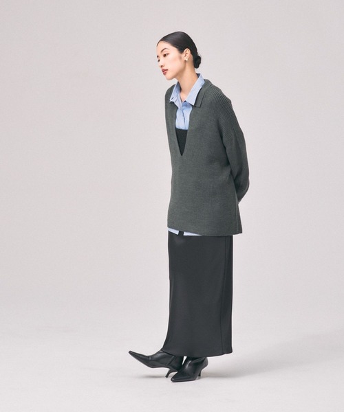 LEPSIM(レプシィム)の「《満たされニットシリーズ》ディープスキッパーニット 889745(ニット/セーター・レディース・チャコールグレー/ブラウン系その他/レッド/アイボリー・FREE)」の20枚目の写真