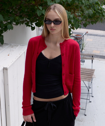 Double Pocket Cardigan [Rose Red]