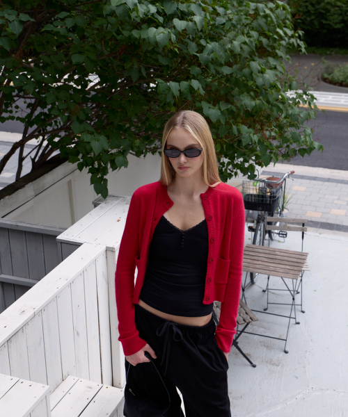ROSEFRANTZ（ロゼフランツ）の「ダブルポケットウールカーディガン [ローズレッド]（カーディガン/ボレロ・レディース・レッド・OS）」の11枚目の写真