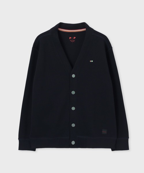 Paul Smith(ポールスミス)の「【ラウンジウェアー】“Stripe Bar” ダブルフェイス カーディガン【853428 P7198A】(カーディガン/ボレロ・メンズ・ネイビー/ブラウン・MEDIUM/LARGE)」の1枚目の写真