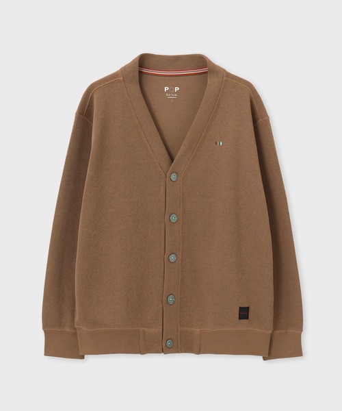 Paul Smith(ポールスミス)の「【ラウンジウェアー】“Stripe Bar” ダブルフェイス カーディガン【853428 P7198A】(カーディガン/ボレロ・メンズ・ネイビー/ブラウン・MEDIUM/LARGE)」の2枚目の写真