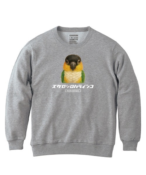 Moftique(モフティック)の「Moftique(モフティック) トレーナー スウェット 裏毛 ズグロシロハラインコ 鳥 ペット アニマル プリント トップス メンズ ユニセックス(スウェット・メンズ・ホワイト/ヘザーグレー/ブラック・M/L/XL)」の3枚目の写真