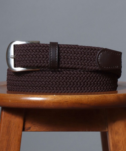 ANPAS（アンパス）の「Elastic Braided Belt / ゴムメッシュベルト ストレッチ メンズ レディース ユニセックス 編み込みベルト（ベルト・メンズ・ネイビー/ブラック/ダークブラウン/ブラック系その他/ブラウン系その他・フリー）」の3枚目の写真