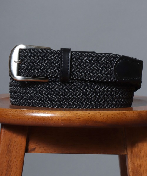 ANPAS（アンパス）の「Elastic Braided Belt / ゴムメッシュベルト ストレッチ メンズ レディース ユニセックス 編み込みベルト（ベルト・メンズ・ネイビー/ブラック/ダークブラウン/ブラック系その他/ブラウン系その他・フリー）」の2枚目の写真