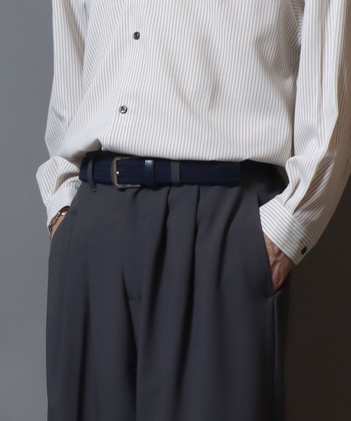 ANPAS（アンパス）の「Elastic Braided Belt / ゴムメッシュベルト ストレッチ メンズ レディース ユニセックス 編み込みベルト（ベルト・メンズ・ネイビー/ブラック/ダークブラウン/ブラック系その他/ブラウン系その他・フリー）」の6枚目の写真