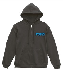 NOBOUND(ノーバウンド) ジップパーカー スウェット メルティングTOXIC ロゴ ワンポイント プリント 8.8オンス 裏毛 メンズ レディース ユニセックス ストリート