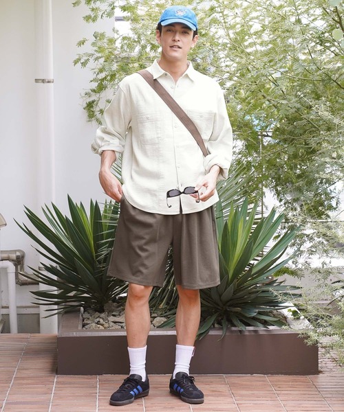 BAYFLOW(ベイフロー)の「ダブルフェイスワークシャツ(シャツ/ブラウス・メンズ・ダークブラウン/オフホワイト/ブルー・LARGE/MEDIUM)」の4枚目の写真