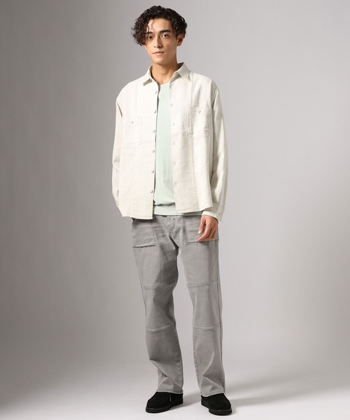 BAYFLOW(ベイフロー)の「ダブルフェイスワークシャツ(シャツ/ブラウス・メンズ・ダークブラウン/オフホワイト/ブルー・LARGE/MEDIUM)」の9枚目の写真