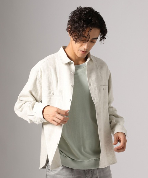 BAYFLOW(ベイフロー)の「ダブルフェイスワークシャツ(シャツ/ブラウス・メンズ・ダークブラウン/オフホワイト/ブルー・LARGE/MEDIUM)」の10枚目の写真