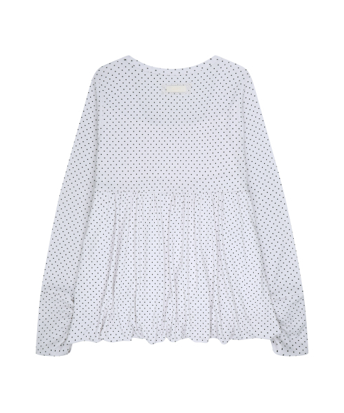 ILLIGO(イリゴ)の「ドットバルーンロングスリーブ ホワイト(Tシャツ/カットソー・レディース・その他・FREE)」の5枚目の写真