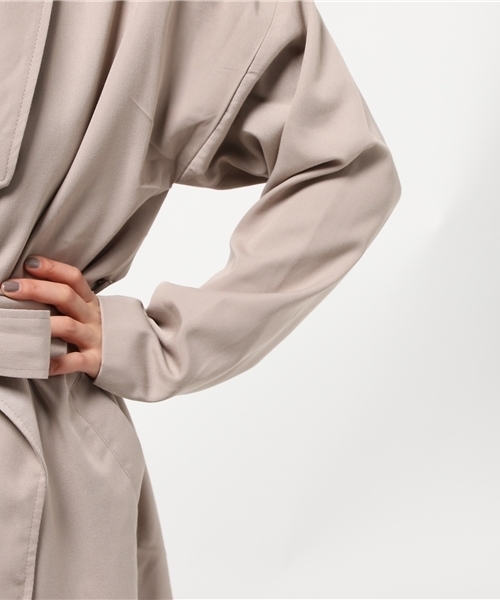 VENCEEXCHANGE（ヴァンスエクスチェンジ）の「オーバーコート（トレンチコート・レディース・ライトグレー/ライトカーキ/ベージュ・MEDIUM）」の8枚目の写真