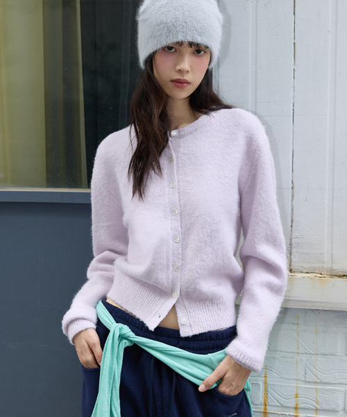 MICHIKO LONDON(ミチコ ロンドン)の「FLUFFY モヘアニットカーディガン ラベンダーピンク(カーディガン/ボレロ・レディース・その他・SMALL/MEDIUM)」の1枚目の写真