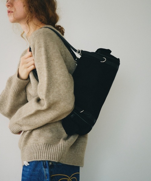 full/fill.(フルフィル)の「fake suede side pocket bag / フェイクスウェードサイドポケットバッグ(ハンドバッグ・レディース・ブラック/グレー・FREE)」の7枚目の写真